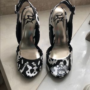Black & white heels